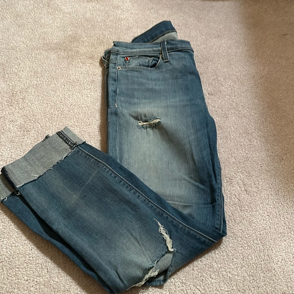 Hudson  midrise skinny  distressed with Raw hem 28